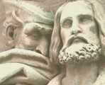 Relief zweier Männer